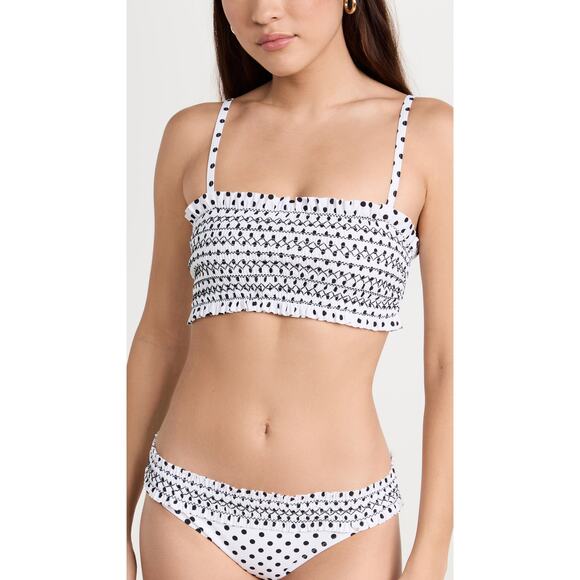 Tory Burch Black Polka Dot 'Costa' Top Size M - Picture 1 of 5